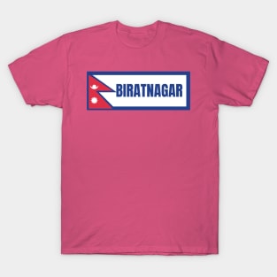 Biratnagar City with Nepal Flag T-Shirt